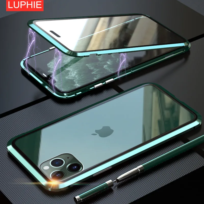 Чехол для iPhone 11 Pro 2019 двухсторонний чехол из закаленного стекла с магнитной