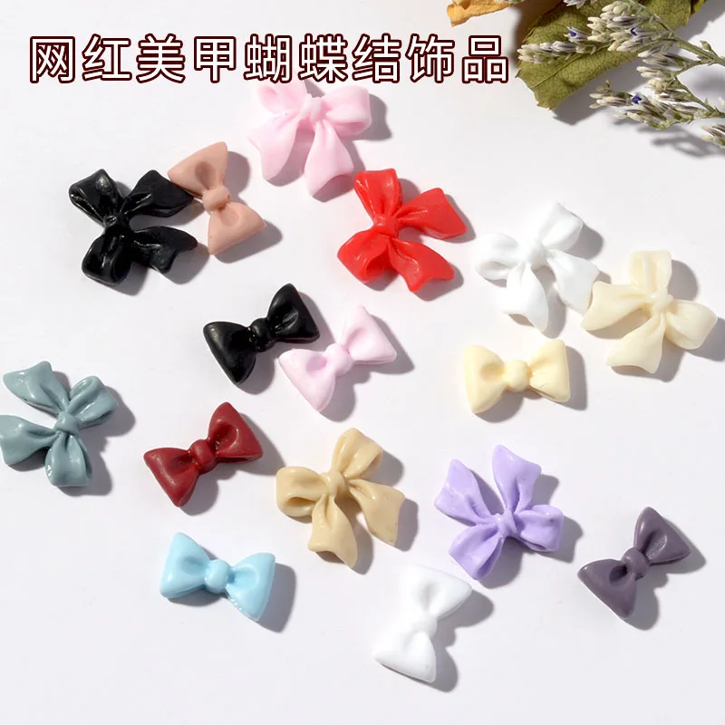 

50 шт случайный цвет в форме банта украшение для дизайна ногтей 3D украшение для дизайна ногтей бант аксессуары для ногтей 3D банты для ногтей