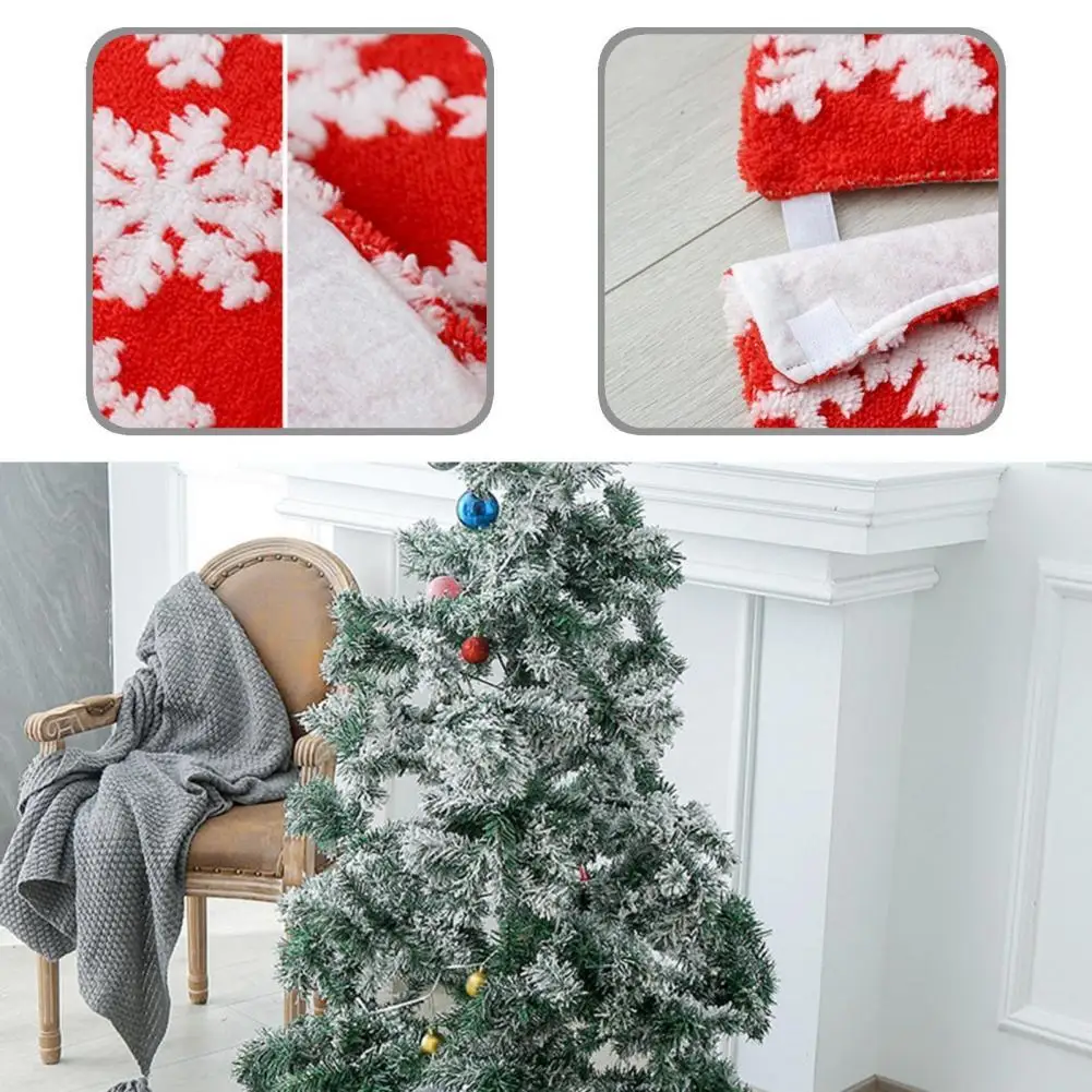 

Portable Excellent Snowflake Christmas Trees Mat Decor Fabric Xmas Tree Skirt Snowflake Pattern for Dorm