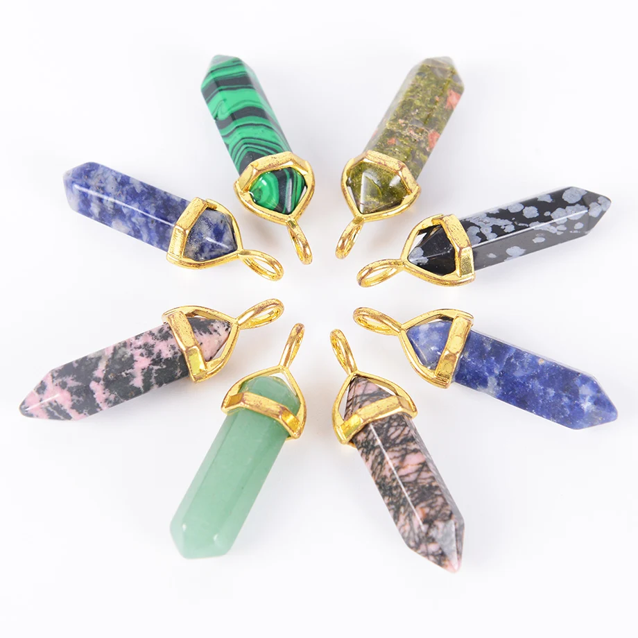 Пуля Форма натуральный камень кулон настоящий фиолетовый с украшением в виде