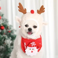 winter pet puppy accessories for dogs cat bibs bandana christmas santa claus hat for small puppy french bulldog chihuahua yorkie