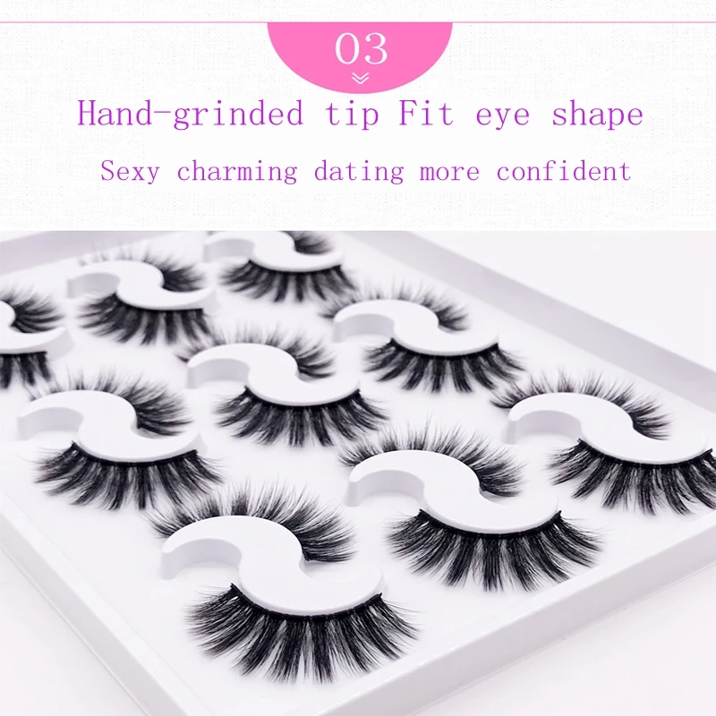 9 пар натуральные норковые накладные ресницы Плотные хлопковые стебли макияж