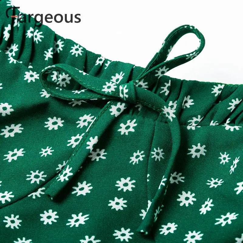 Fargeous, Пляжное, богемное, летнее,, женское платье, винтажные, вечерние, элегантное, женское платье, миди, с рюшами, зеленое, Платья Vestidos