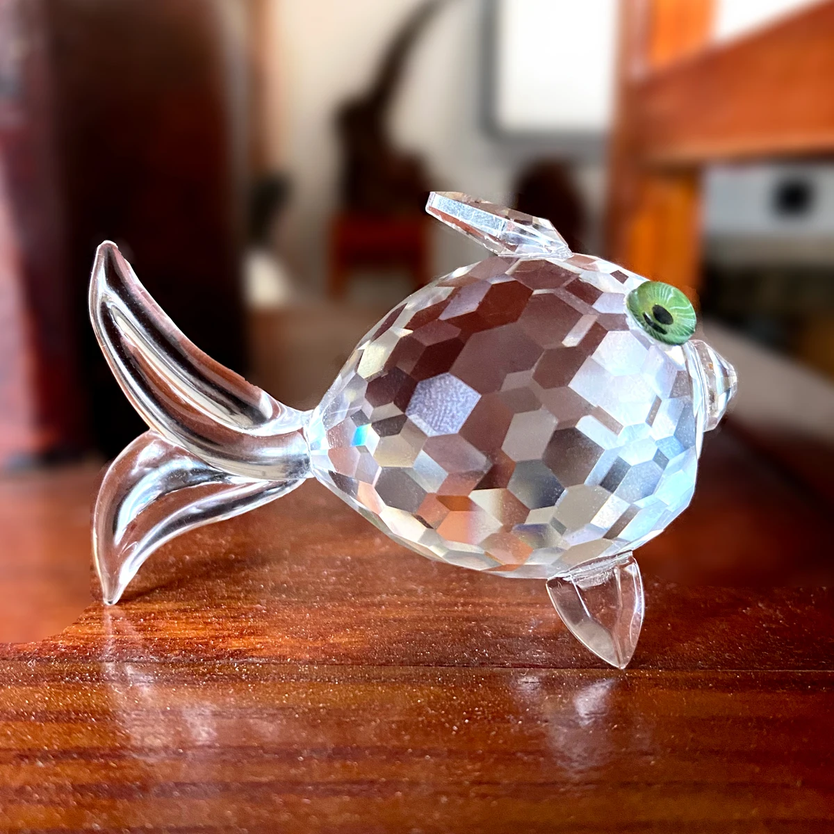 Фото Прозрачное Хрустальное стекло фигурки золотых рыбок животных миниатюрное