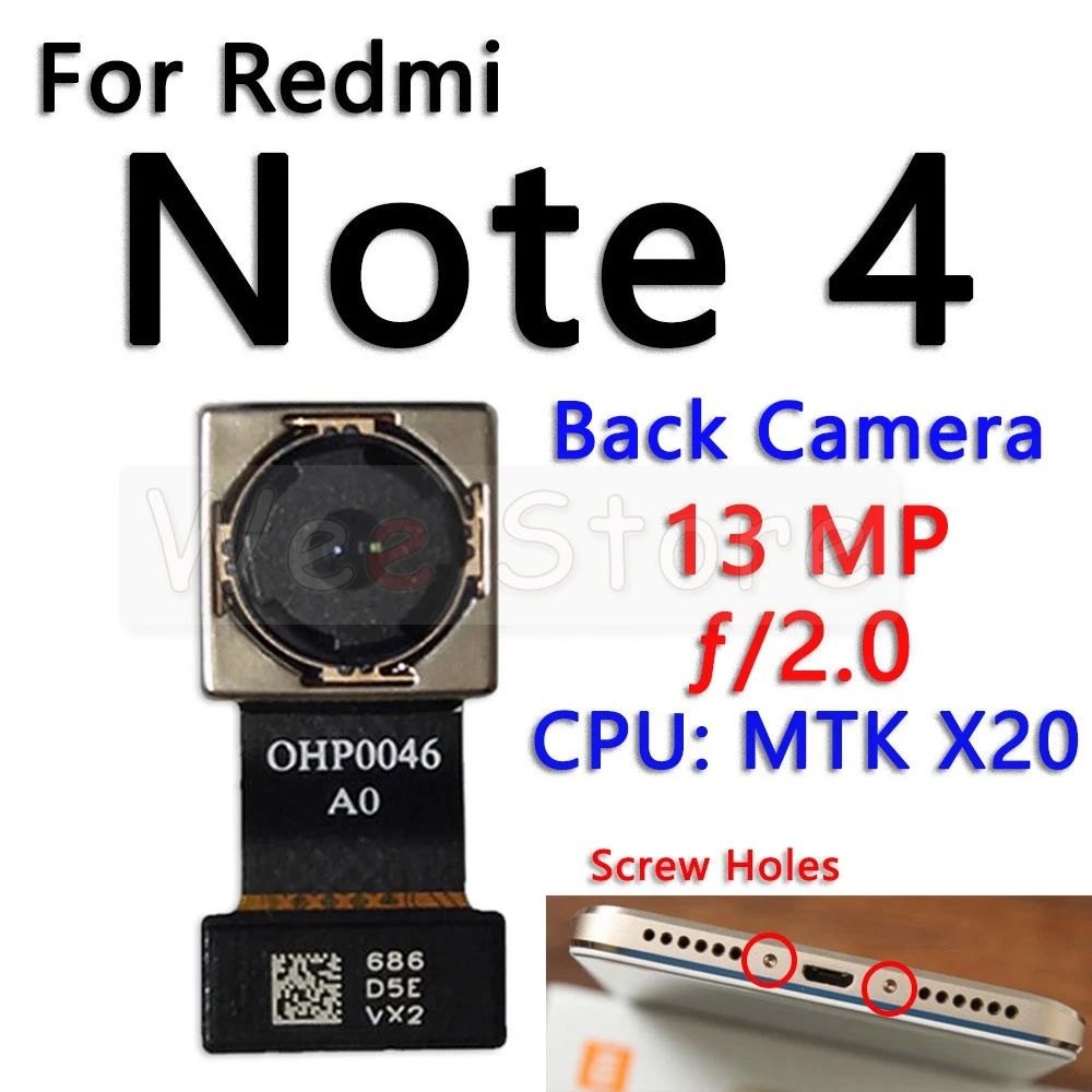 Маленькая фронтальная камера для Xiaomi Redmi Note 4 4A 4X Pro глобальная основная большая
