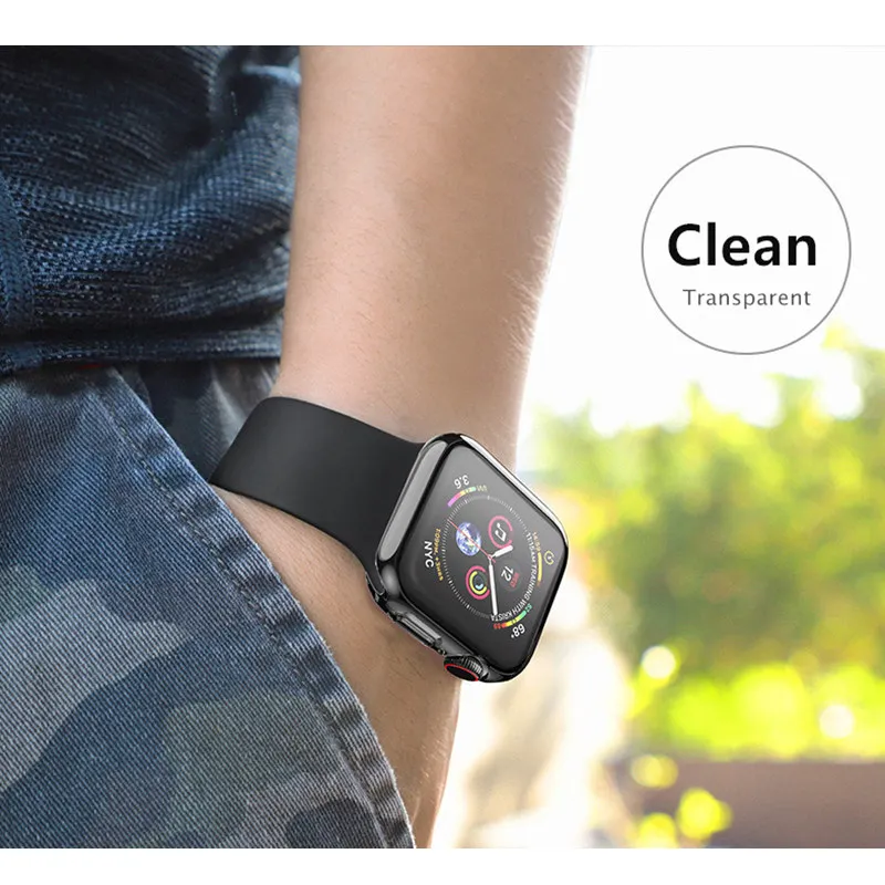 Чехол для Apple Watch 5 44 мм 40 IWatch чехол 42 38 полная защитная пленка из ТПУ 3 2 4 аксессуары