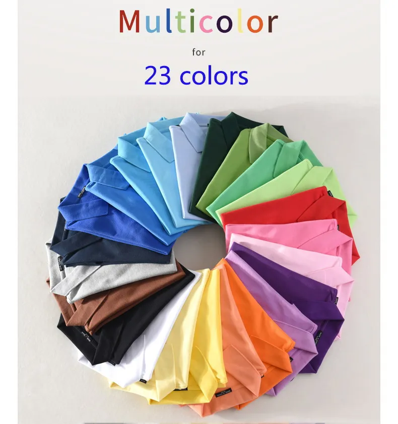 Мужская летняя рубашка-поло из 100% хлопка Повседневная с коротким рукавом модные