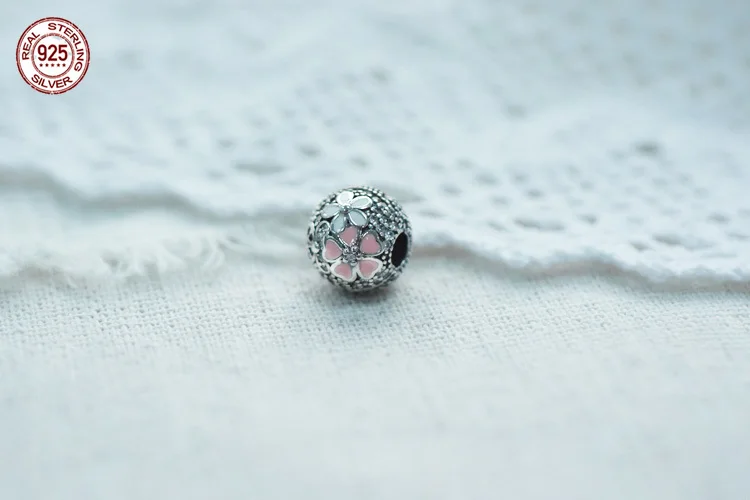 Серебряные бусины 925 пробы Шарм Подходит оригинальный Pandora Браслеты сверкающий