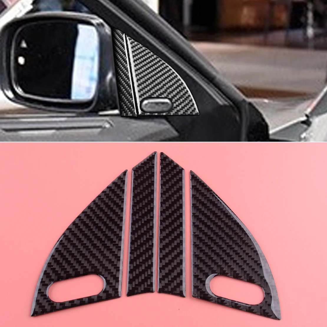 

Черная крышка панели колонки из углеродного волокна для внутренней двери автомобиля, рамка для Dodge Charger 2015 2016 2017 2018 2019 2020