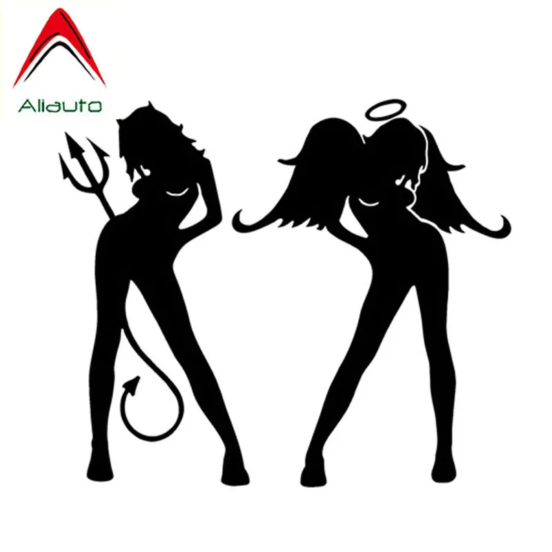 Aliauto 2 X ангел и дьявол сексуальная девушка декоративные наклейки для автомобиля