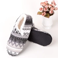 6 colors thick warm flat sock shoes women winter indoor soft plush non slip comfortable floor slipper one size