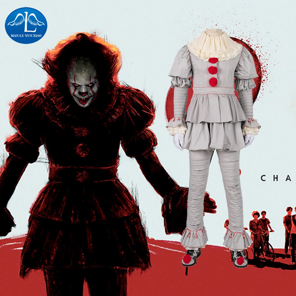 Костюм Pennywise Stephen King's It косплей костюм клоуна Джокера костюмы на Хэллоуин для