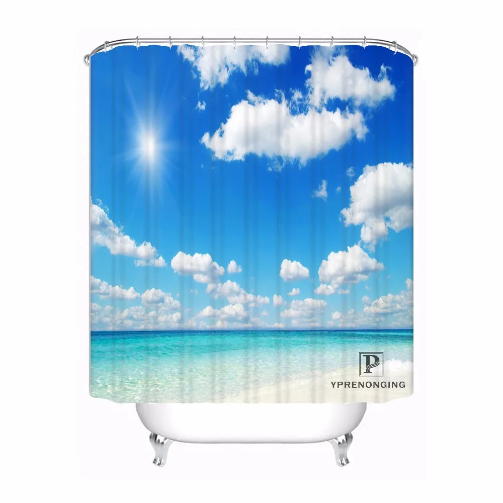Custom Beach Sand Palm Trees Waterproof Shower Curtain Home Bath Bathroom s Hooks Polyester Fabric Multi Sizes180509-15 | Дом и сад