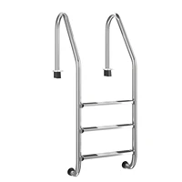 costway 3 step stainless steel swimming pool ladder handrail for in ground pool ba7722