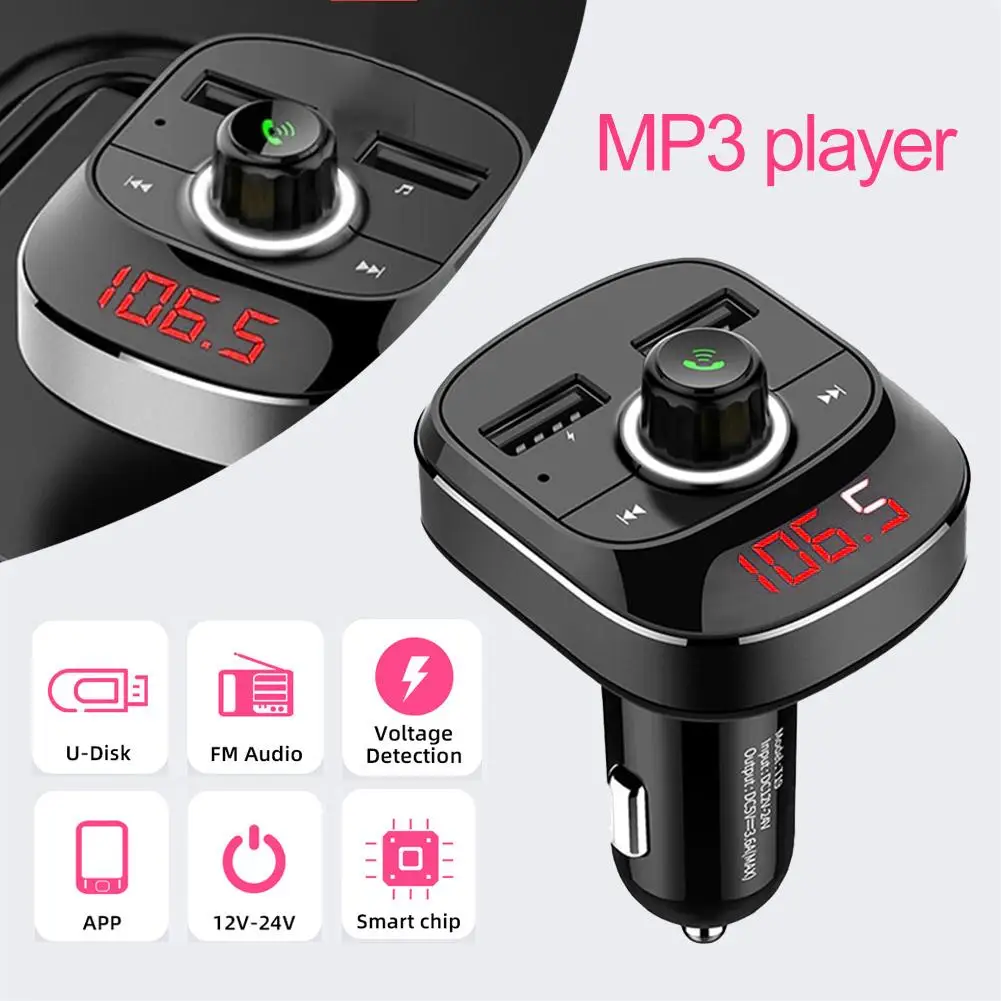 Dual USB Car Charger Bluetooth Transmitter Wireless Handsfree Audio Receiver Auto 2.1A Fast Accessories #L4 | Мобильные телефоны и