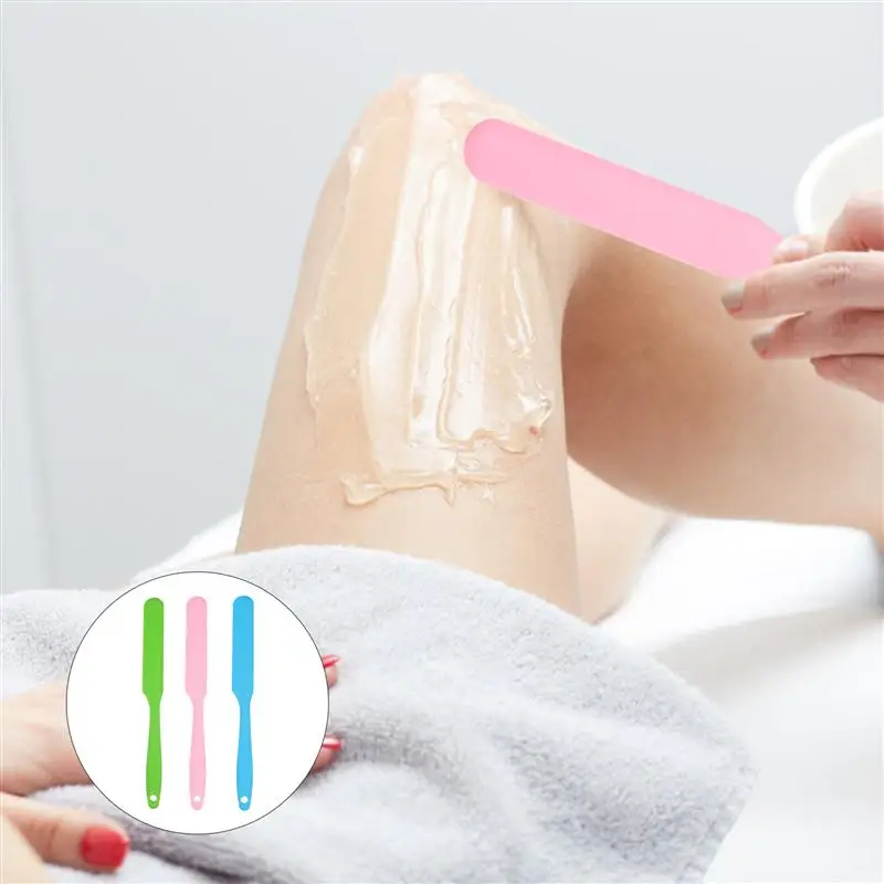 

3pcs Reusable Silicone Wax Applicator Scraper Wax Spatulas Wax Body Hair Removal Sticks