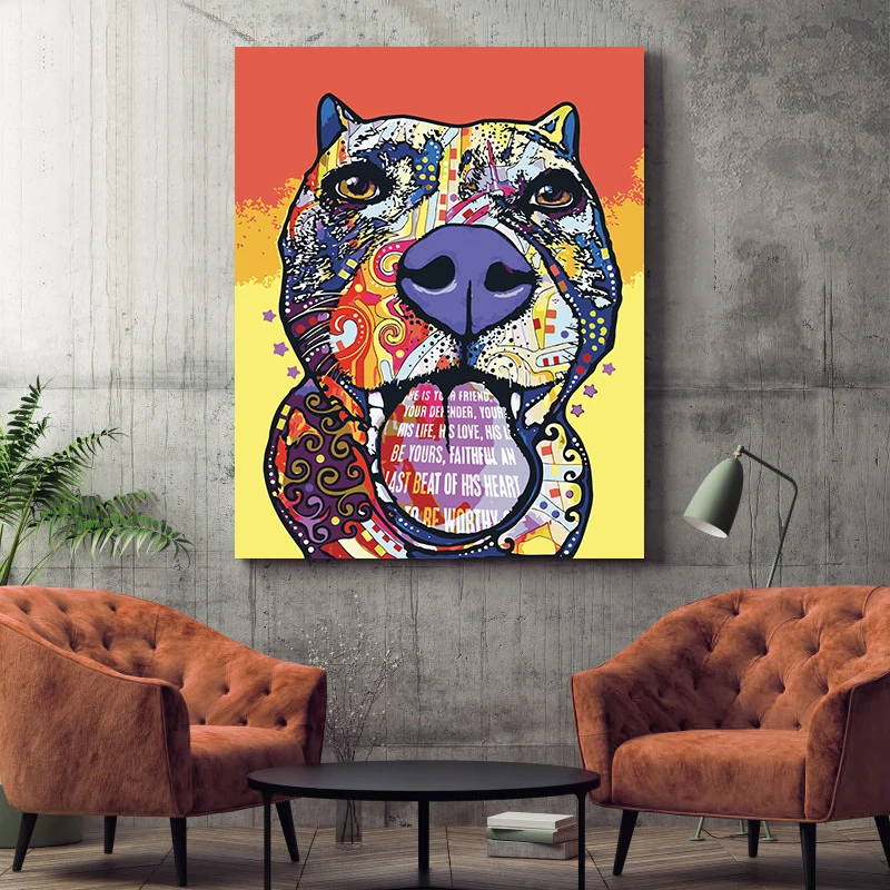 С принтом Собаки домашнее животное картина Картина по номерам впечатление