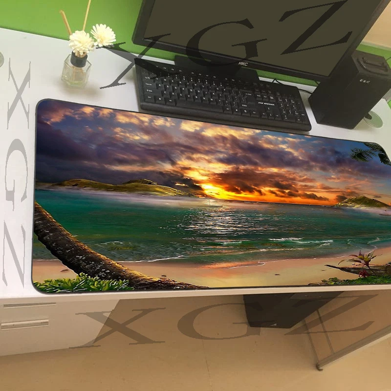 Большой игровой коврик для мыши XGZ с черными фиксирующими краями красивый