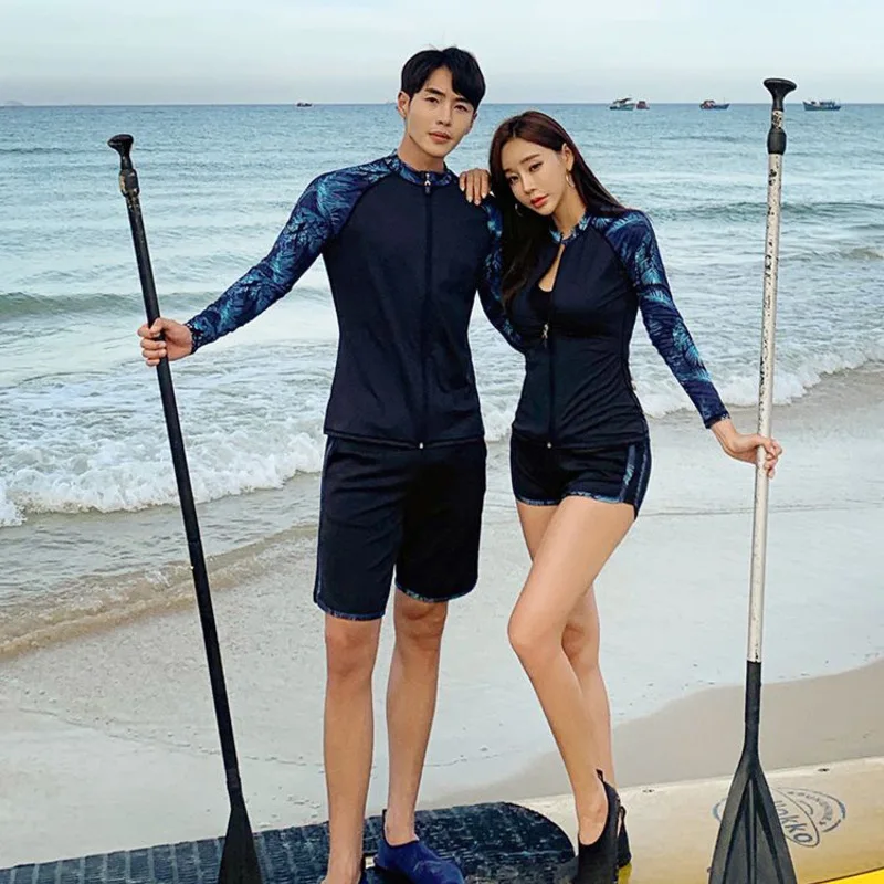 Корейские купальники размера плюс Рашгард купальник женский рубашка для