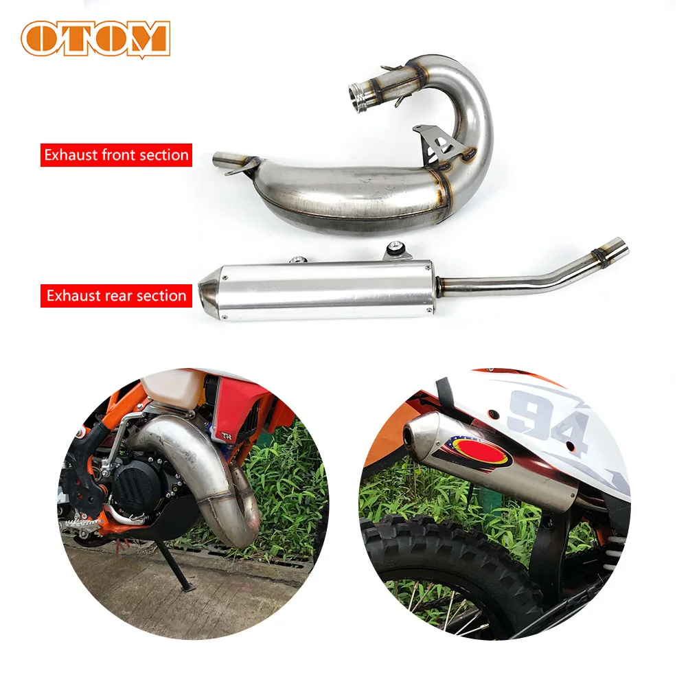 

OTOM Motorcycle Exhaust Muffler Contact Pipe Front And Rear Tail Section Engine Outlet Expansion Chamber For KTM SX125 SX150