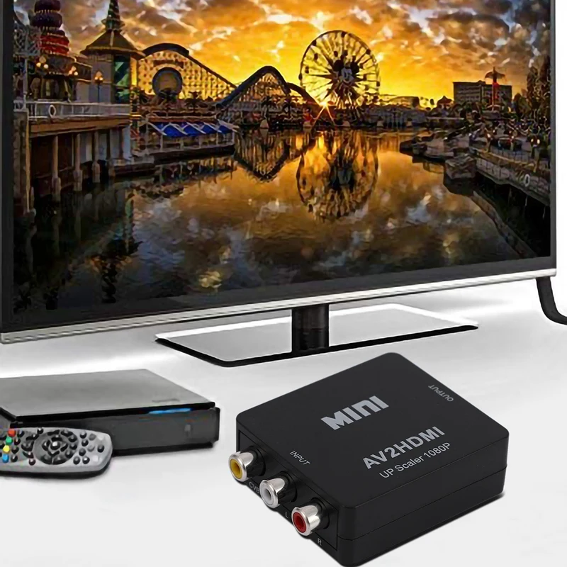 Переходник с RCA на HDMI AV 1080P Mini Composite CVBS HD видео аудио адаптер для PS3 PS4 STB VHS VCR камеры