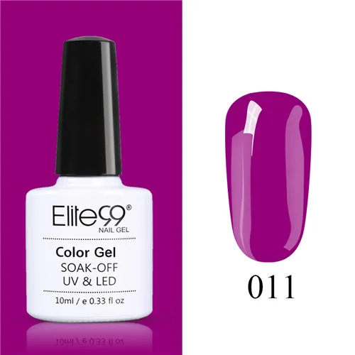PP011 Elite99 10 мл Гель-лак для ногтей замачиваемый УФ красочный Фиолетовый лак для ногтей художественный Гель-лак для Ногтей Стойкий гель нужен основа и верхнее покрытие - Цвет: PP011