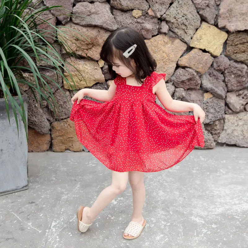 Новое модное платье для младенцев летняя одежда маленьких девочек детские