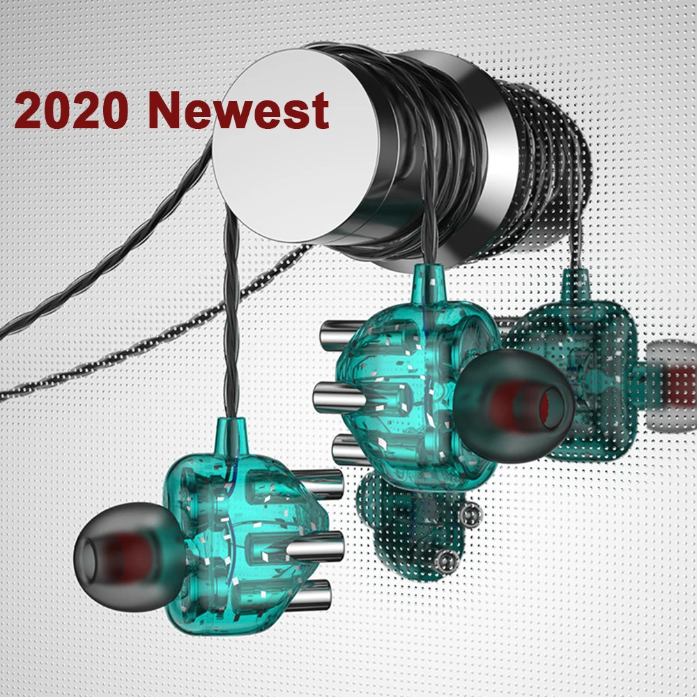 Прозрачные Внутриканальные наушники 3 5 мм сабвуфер Четырехъядерные