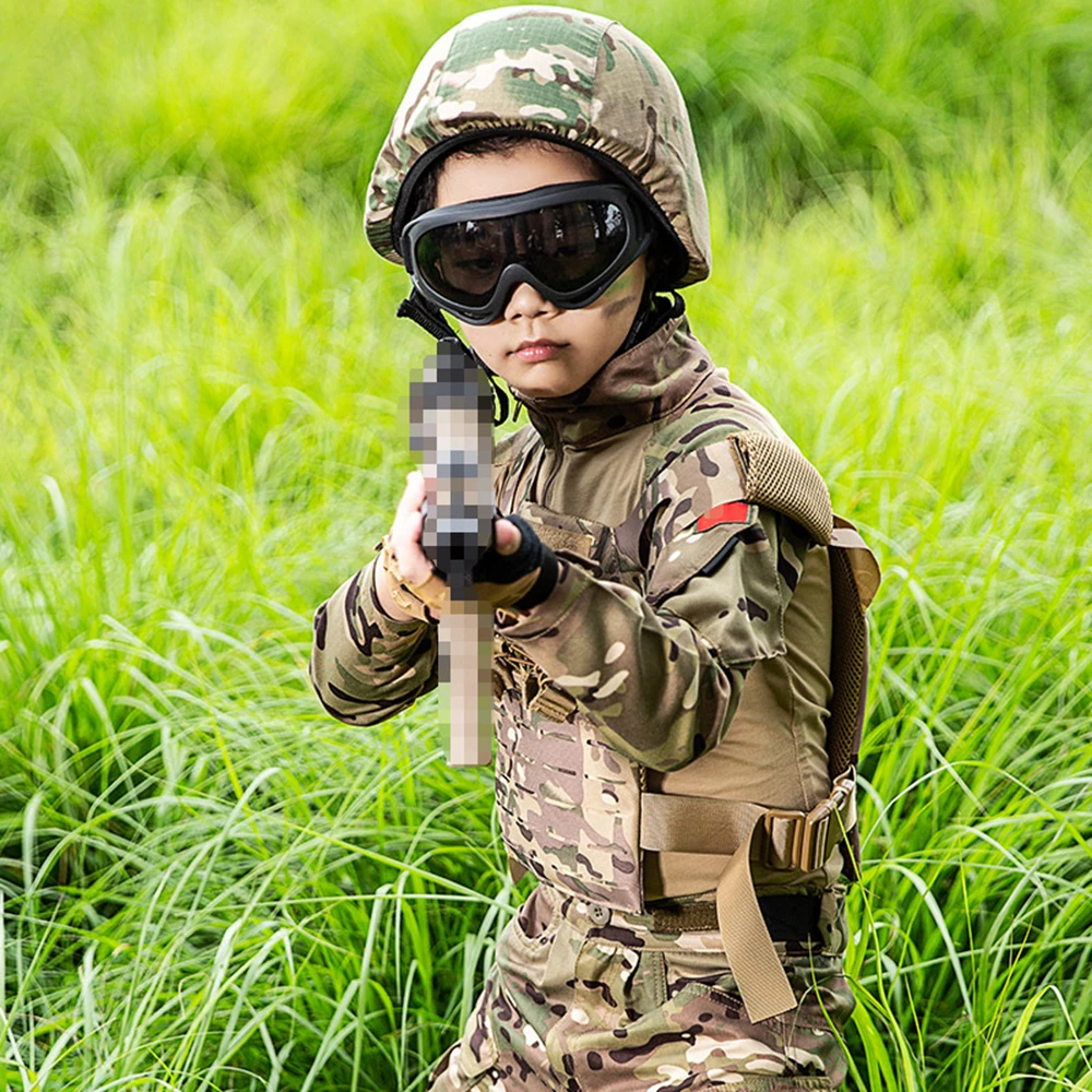 Детская Военная Униформа камуфляжная тактическая боевая рубашка Штаны