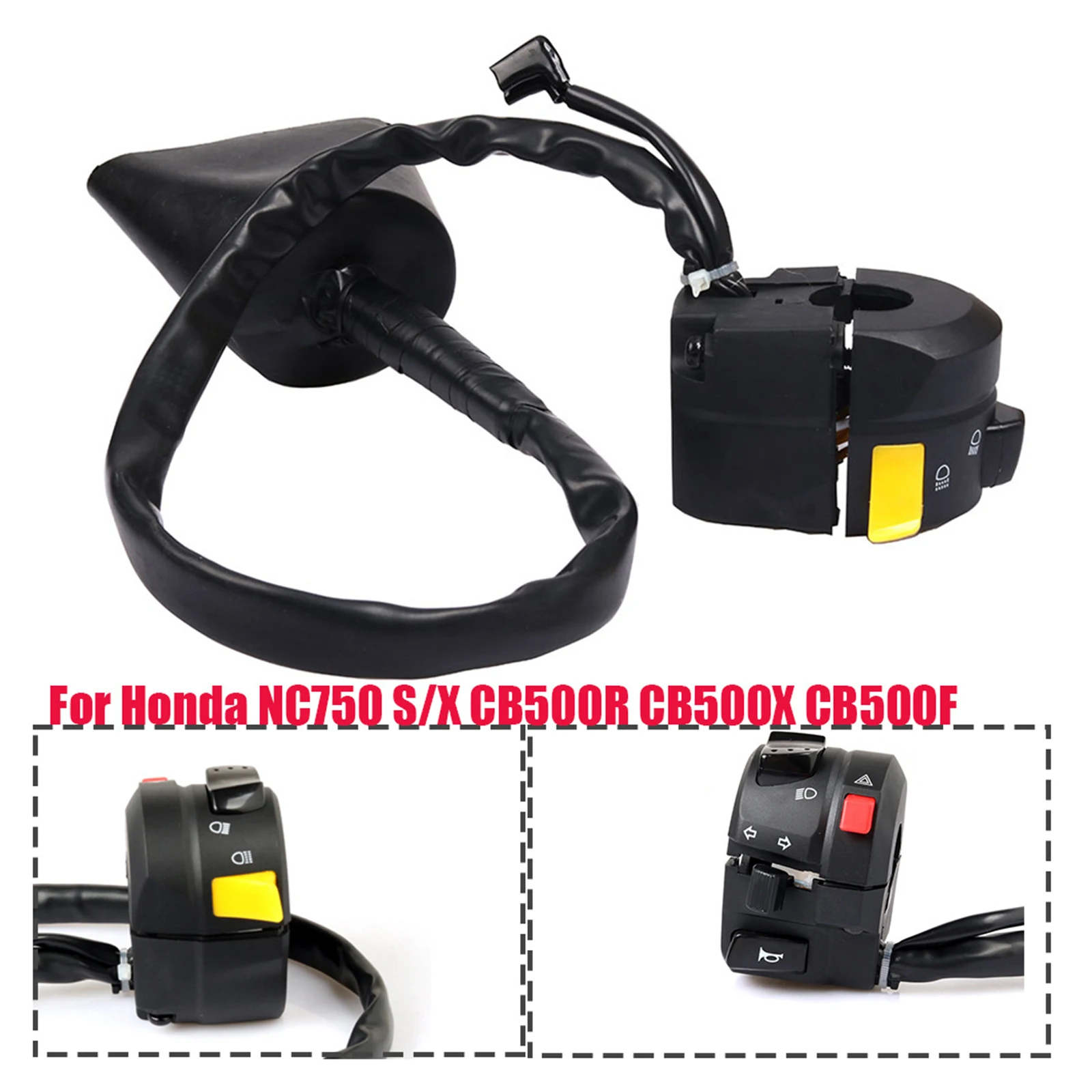 

Motorcycle Handlebar Control Switch Overtaking Far and Near Turn Signal Dangerous Signal Light For Honda CB500X CB500F