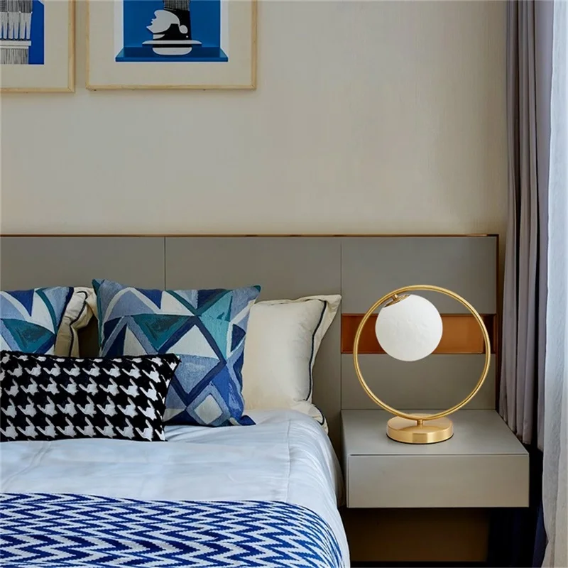Современные латунные настольные лампы Hongcui круглые Настольные светильники