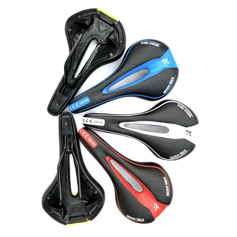 

Bike Seat Comfortable Bicycle Saddle Silicone Cushion PU Leather Middle Hollow Shockproof Men Women MTB Road Cycle Cushion Pad