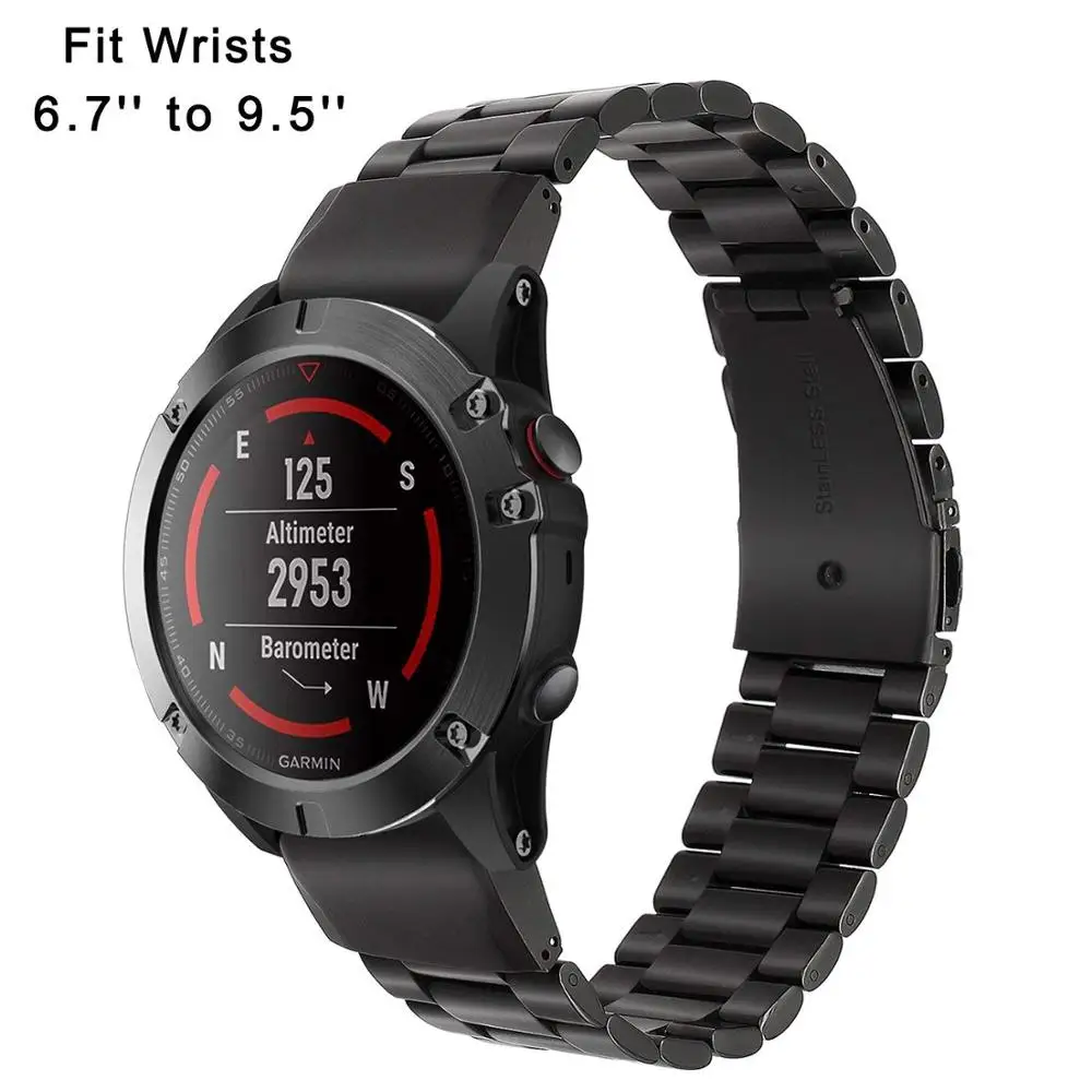 Ktab Fenix 5X Band Stainless Steel Metal Strap for Garmin fenix 5S/5/5X Quick Release Easy Fit 26mm 22mm 20mm Link | Электроника