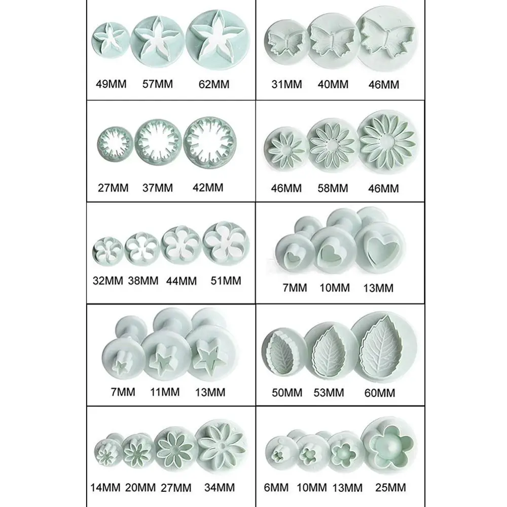 33 шт./упак. Fondant (сахарная) торта печенье резец плунжера сахара в форме цветка