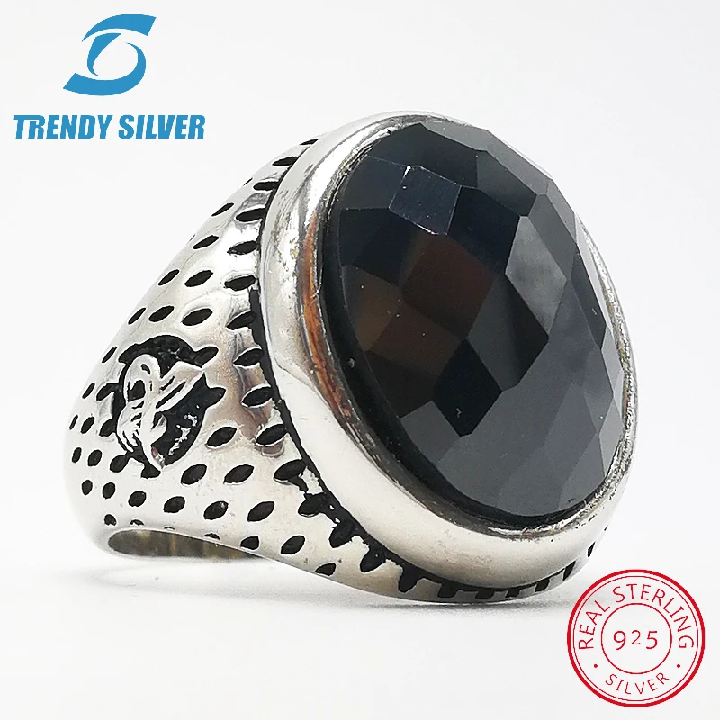 

Серебро 925 ювелирные изделия мужские кольца мужские аксессуары Черный CZ Овальный Циркон оптовая продажа высокое качество модное серебрист...