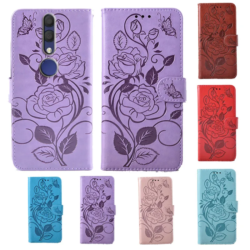 Модный кожаный чехол-книжка для телефона с 3D цветами Alcatel 1X 3 3L 2019 5053D 5008Y версия