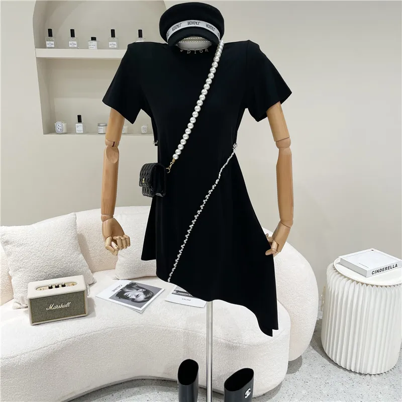 

Niche Design Women's Spring Summer 2021 Fashion Design Sense Back Hollow Out Irregular Lace Dress