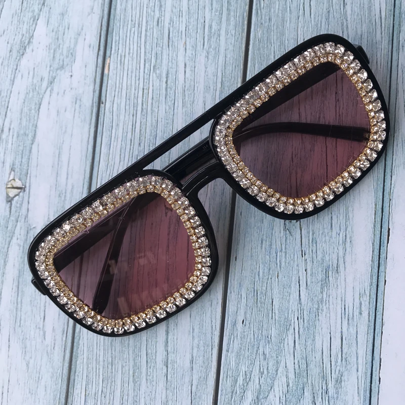 2019 черный/розовый Полный алмаз летние модные женские солнцезащитные очки