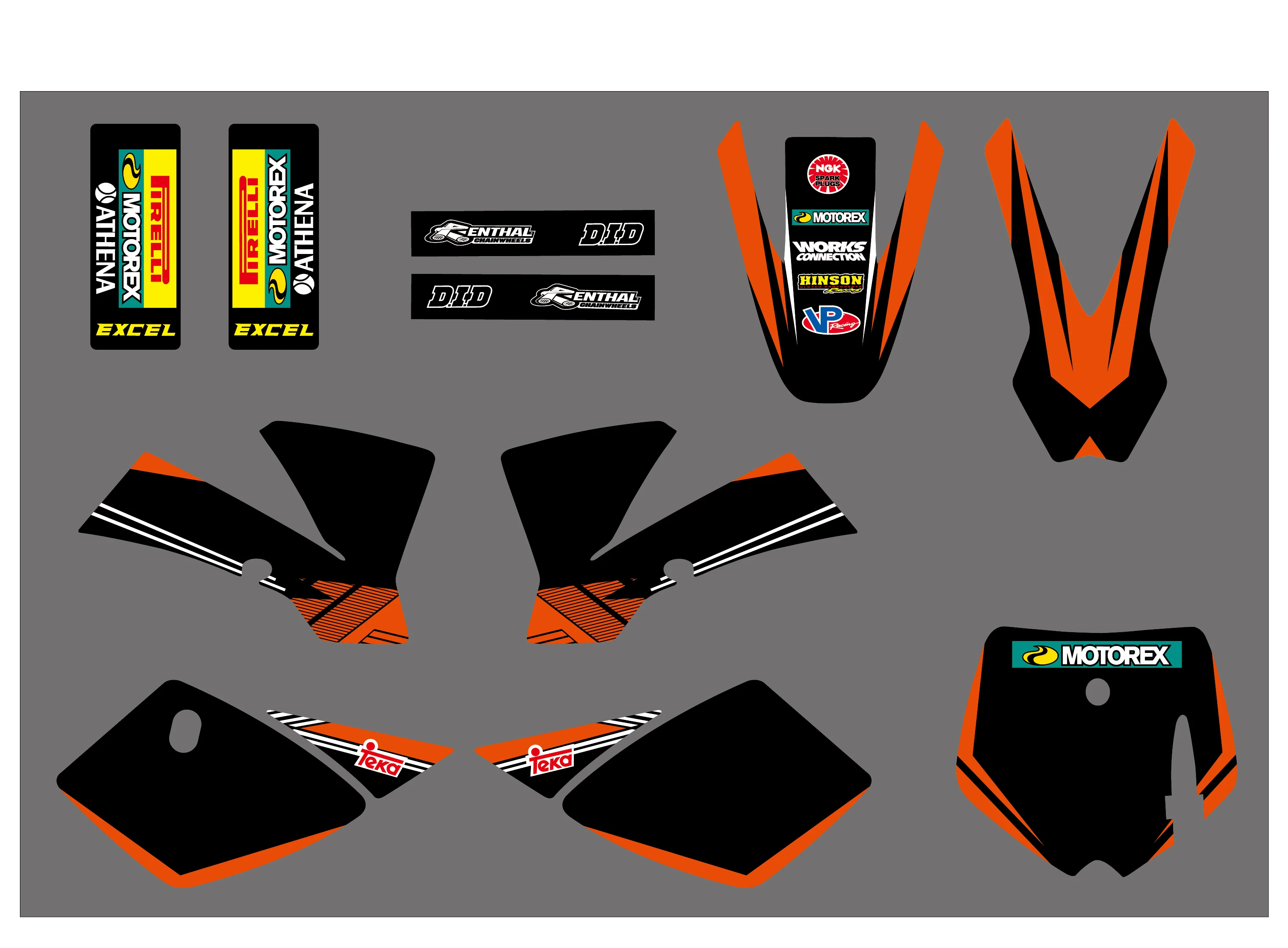 0537 (черный и оранжевый) новые графические наклейки для KTM 50 SX 2002 2003 2004 2005 2006 2007