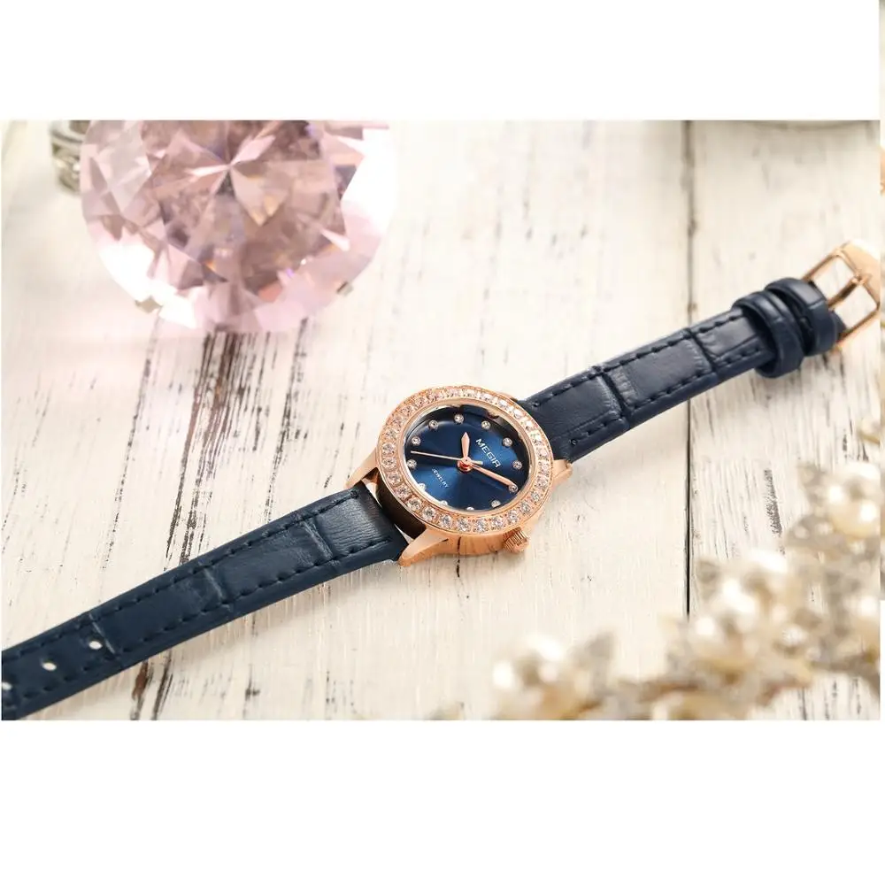 Для женщин Роскошные часы Reloj Mujer 2018 люксовые от бренда MEGIR Twinkly небольшой из