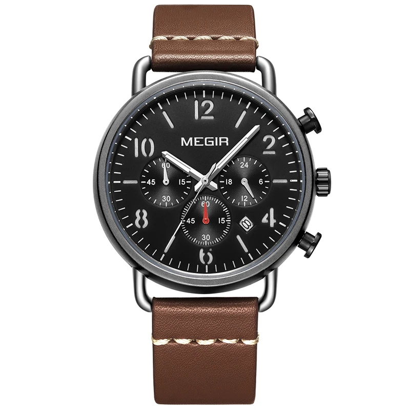 Часы наручные MEGIR Мужские кварцевые модные спортивные брендовые Роскошные