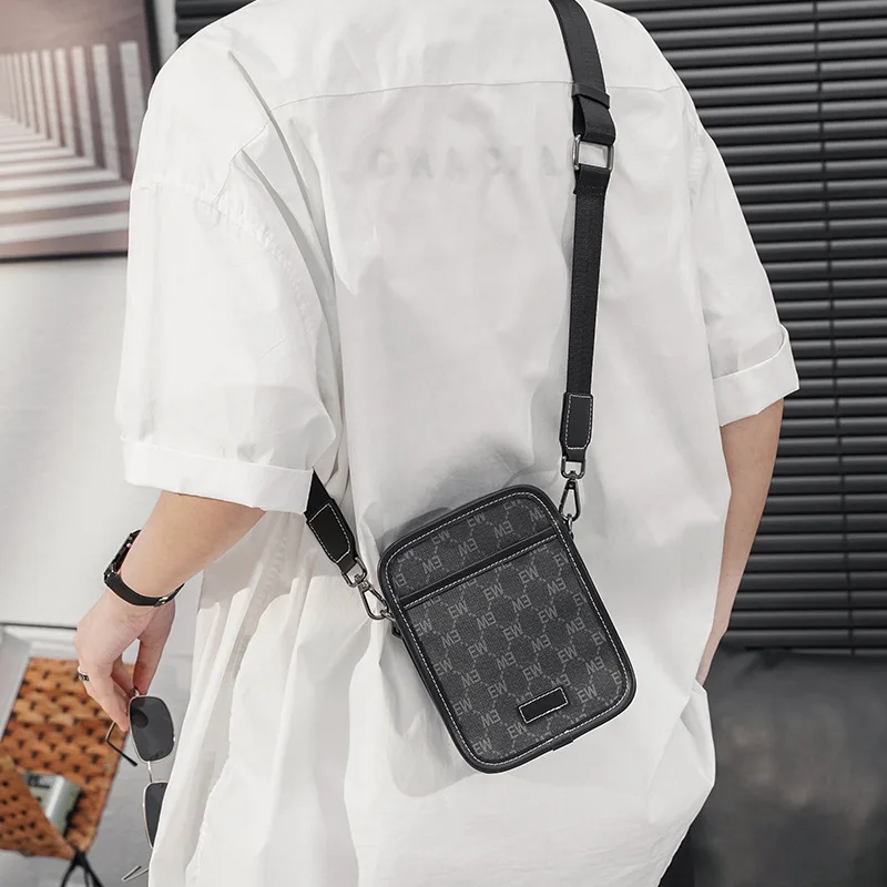 Новинка 2021 Мужская маленькая сумка через плечо мужская на в клетку