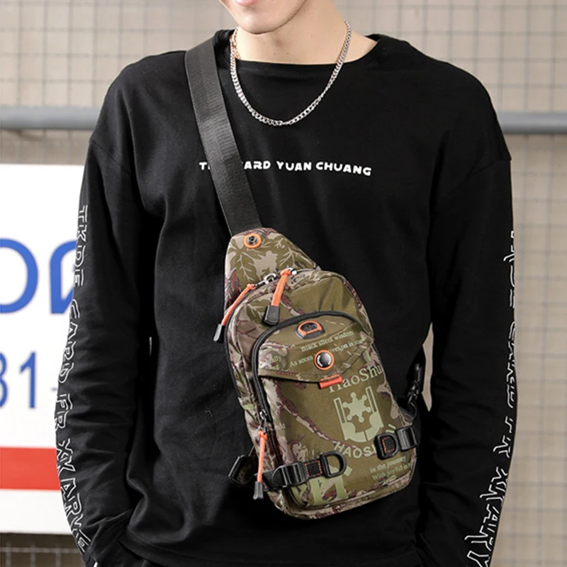Нейлоновый мужской рюкзак-слинг Повседневная сумка через плечо в стиле милитари