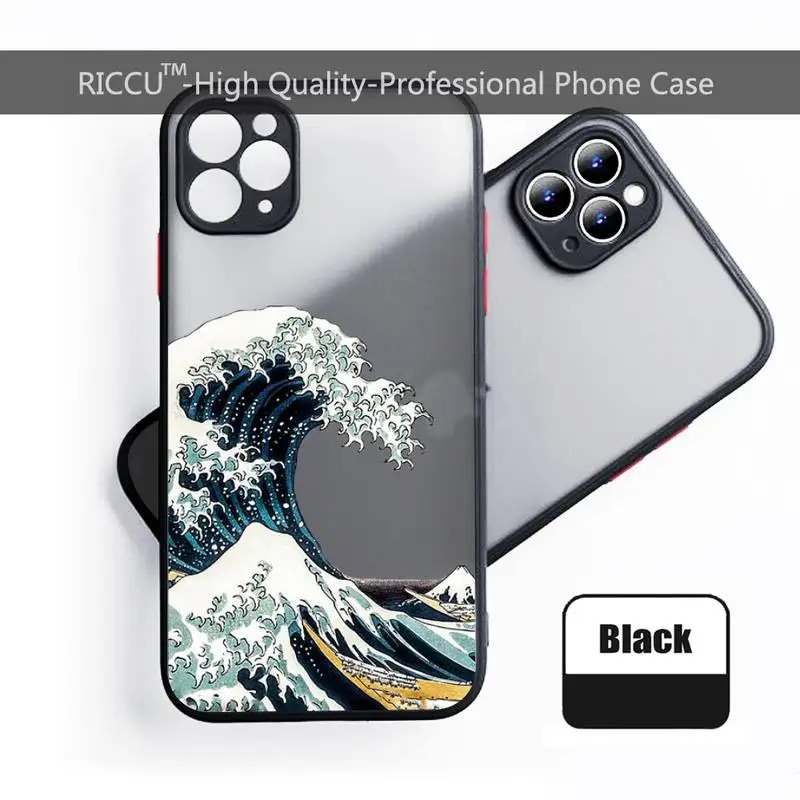 Японский чехол для телефона с изображением волн и солнца цветной бампер