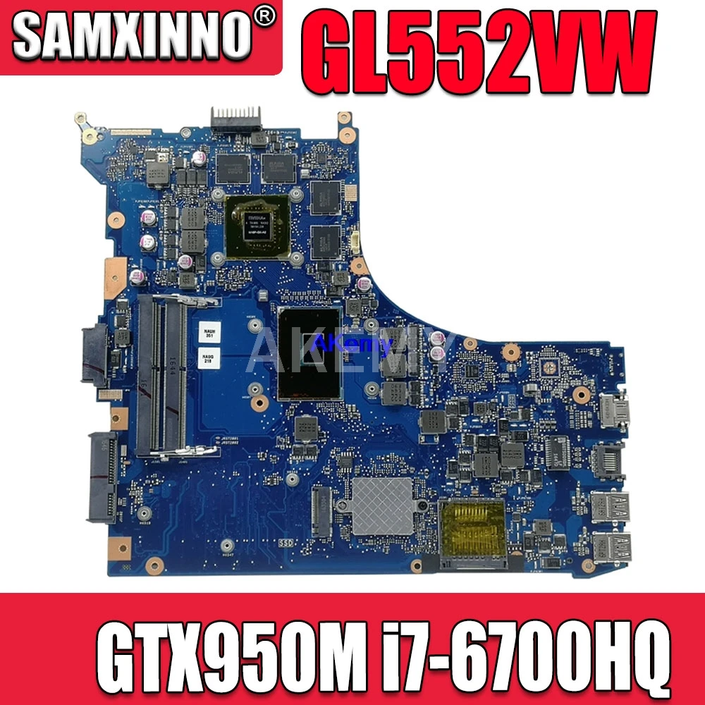 

GL552VW REV2.1 материнская плата для ноутбука Asus ROG GL552VW GL552V ZX50V FX-PRO оригинальная материнская плата GTX950M i7-6700HQ