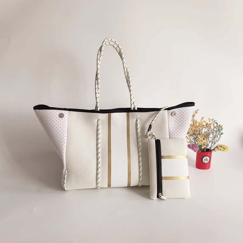 

New Fashion Handbags For Women Hot Selling Neoprene Tote Bag Beach Bag Neoprene Purse for women