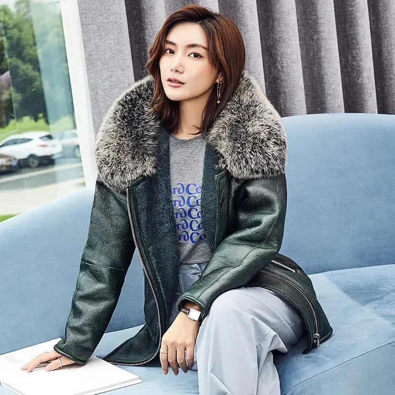 Пальто из натурального меха женская зимняя куртка с капюшоном Лисьего одежда 2020