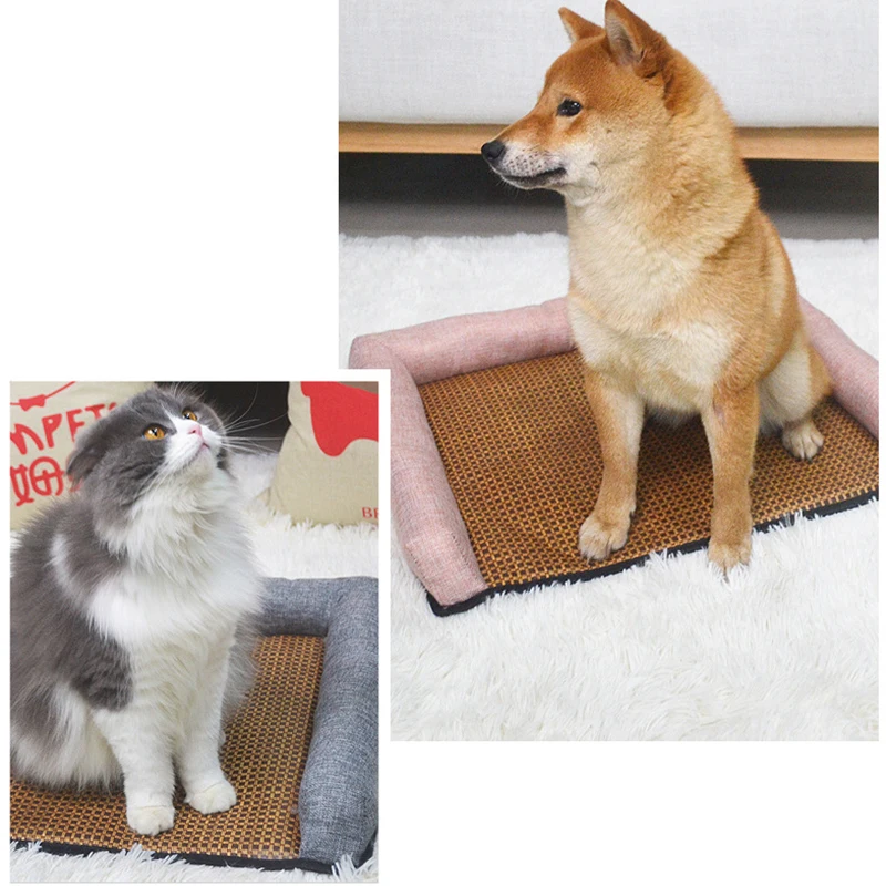 Коврик для собак ротанговый коврик домашних животных летний и кошек Плетеный