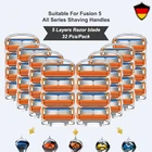 Безопасные бритвенные лезвия, 5-слойные сменные головки для Gillette Fusion Proglide Proshield, прямые заправки