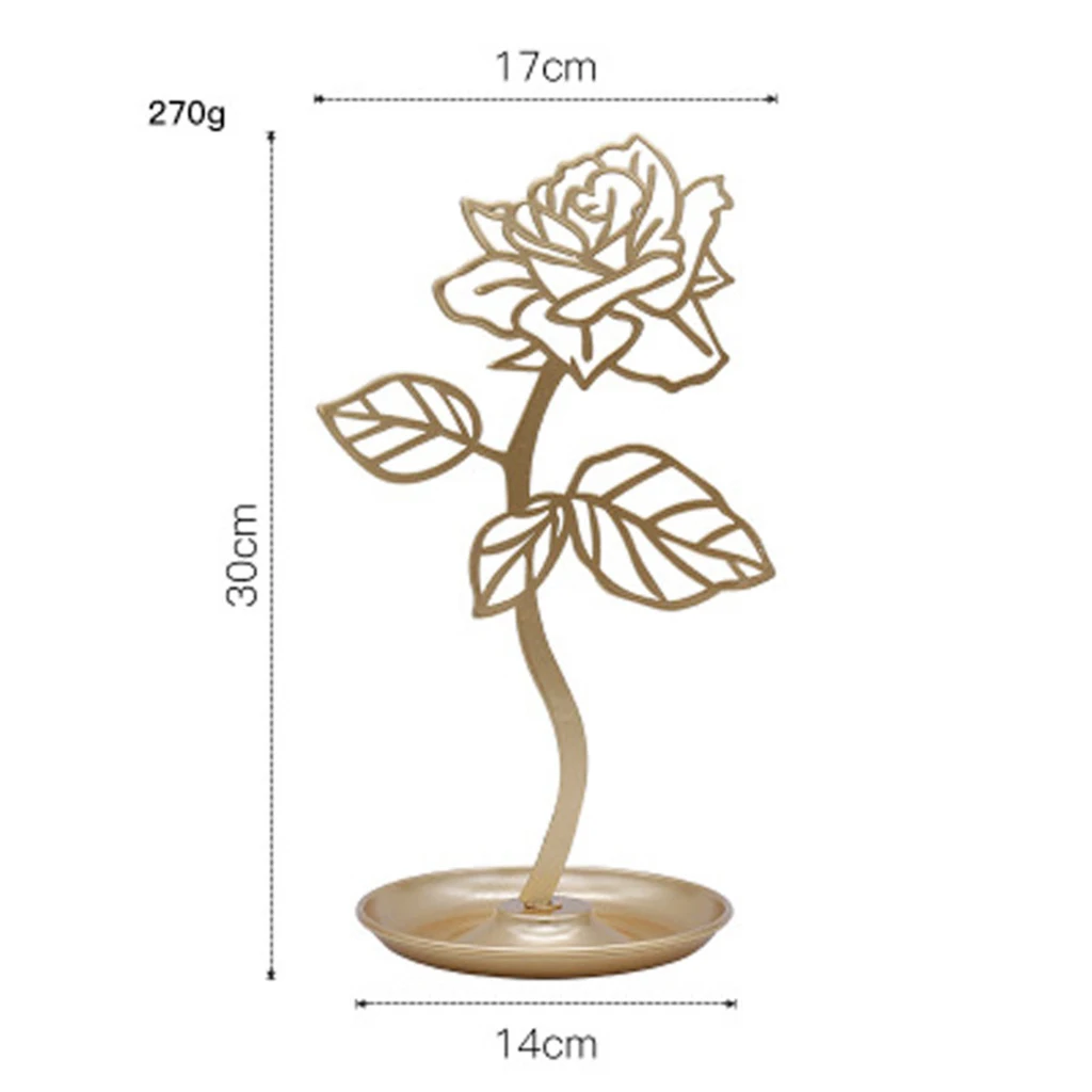 

Fashion hollow flower style earring display stand organizer Rose Gold